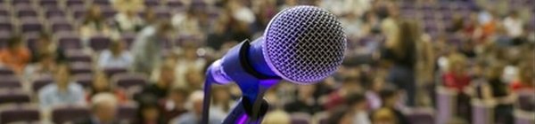 microphone on the stage and auditorium